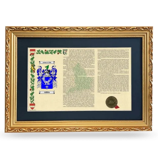 Gillfith Deluxe Armorial Landscape Framed - Gold