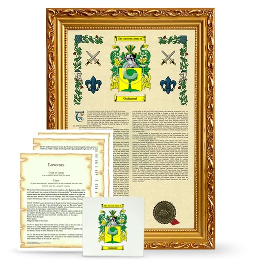 Guimont Framed Armorial, Symbolism and Large Tile - Gold