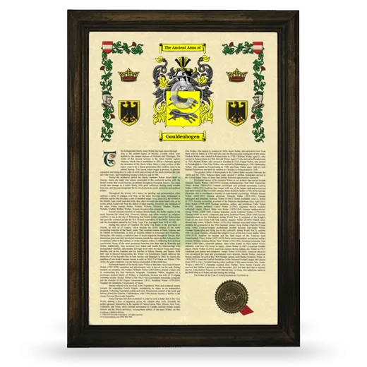 Gouldenbogen Armorial History Framed - Brown