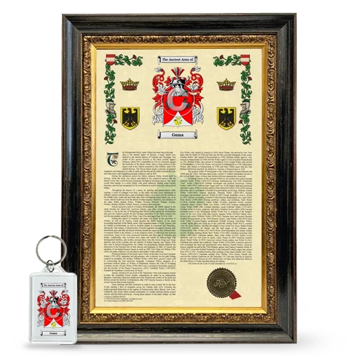 Guma Framed Armorial History and Keychain - Heirloom