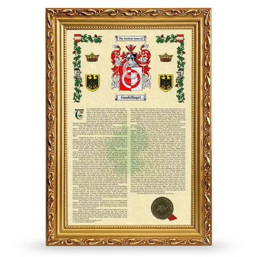 Gundelfingel Armorial History Framed - Gold