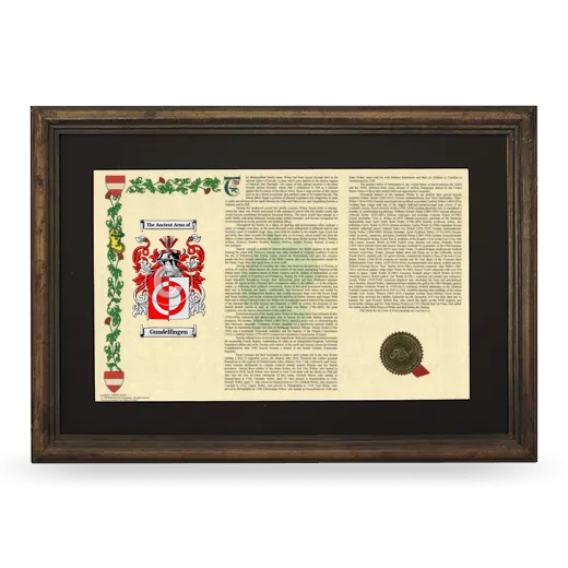 Gundelfingen Deluxe Armorial Landscape Framed - Brown