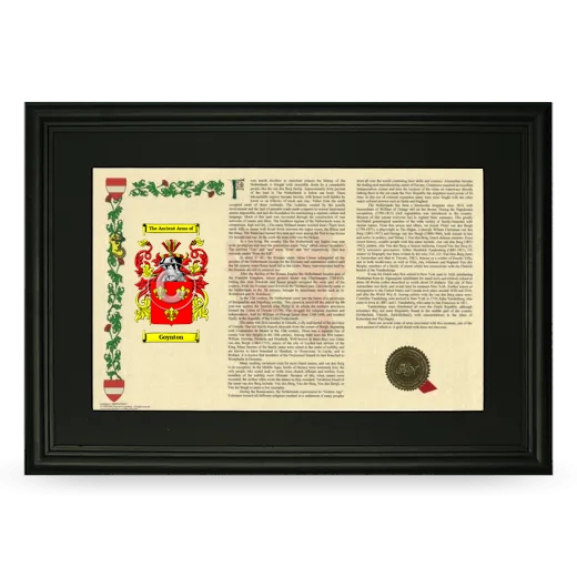 Goynton Deluxe Armorial Landscape Framed- Black