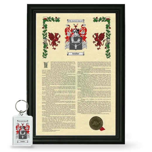 Genther Framed Armorial History and Keychain - Black