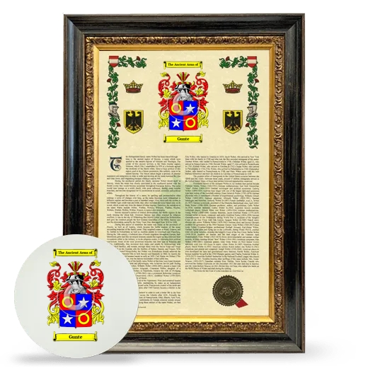 Gunte Framed Armorial History and Mouse Pad - Heirloom