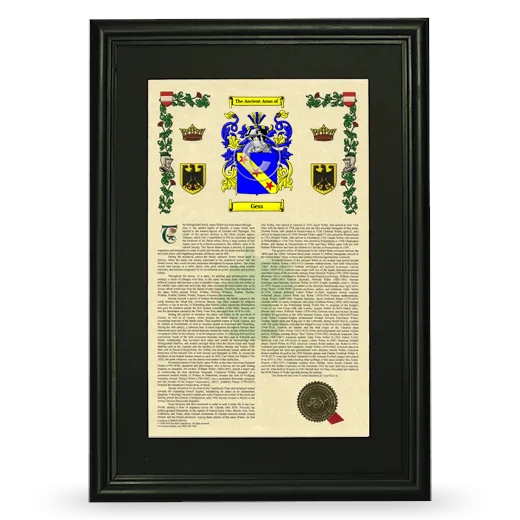 Gess Deluxe Armorial Framed - Black