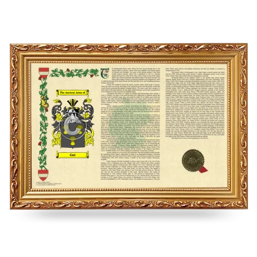 Gut Armorial Landscape Framed - Gold