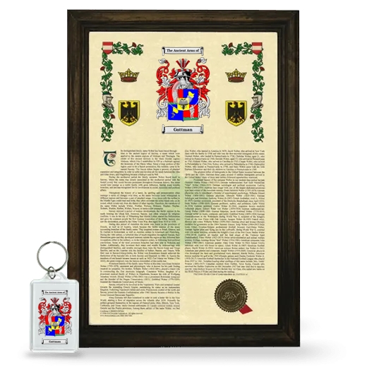 Guttman Framed Armorial History and Keychain - Brown