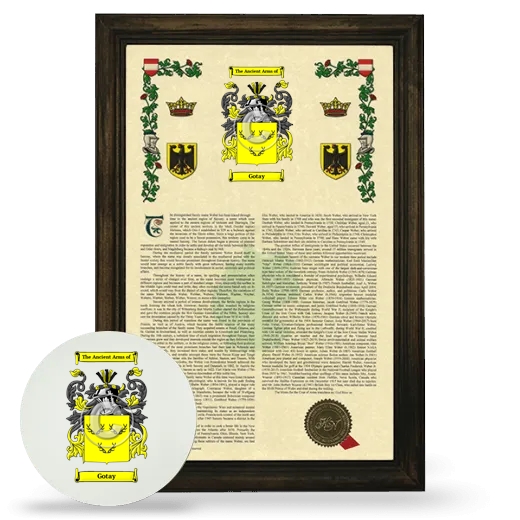 Gotay Framed Armorial History and Mouse Pad - Brown