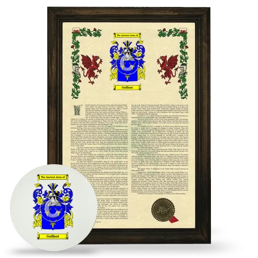 Guillant Framed Armorial History and Mouse Pad - Brown