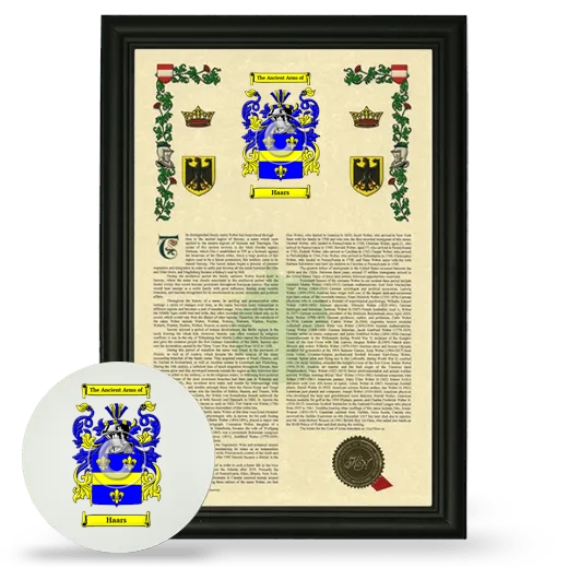 Haars Framed Armorial History and Mouse Pad - Black