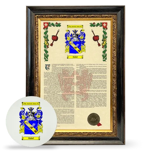 Habel Framed Armorial History and Mouse Pad - Heirloom