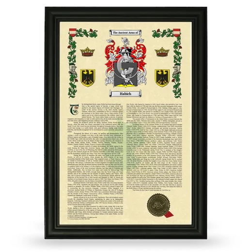 Habich Armorial History Framed - Black