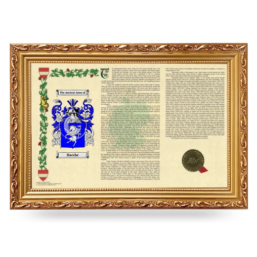 Hacche Armorial Landscape Framed - Gold