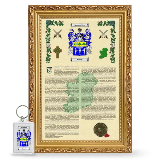 Hoket Framed Armorial History and Keychain - Gold