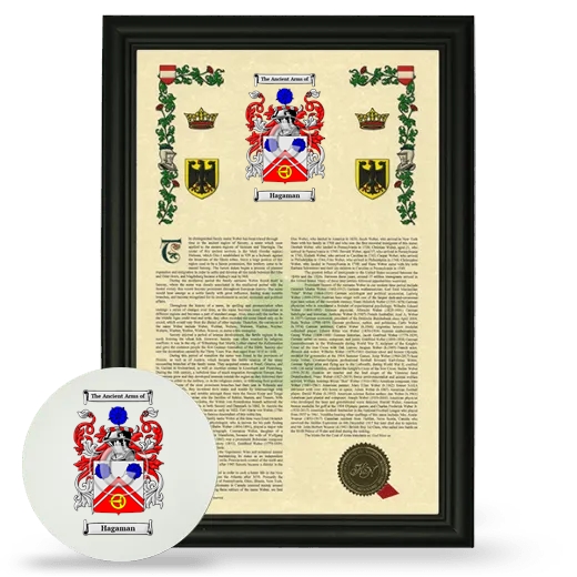 Hagaman Framed Armorial History and Mouse Pad - Black