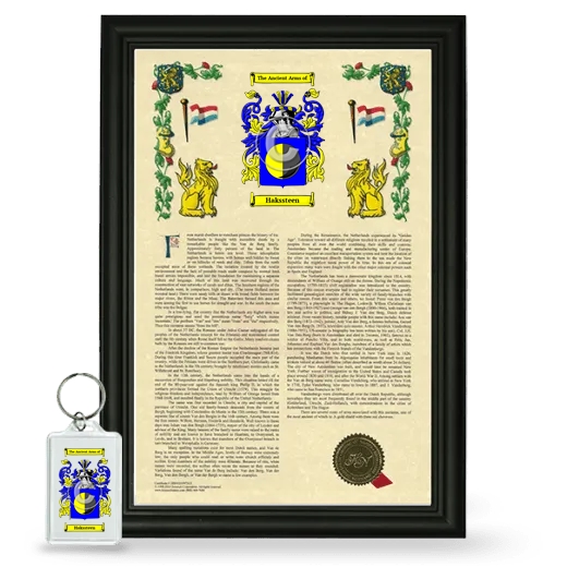 Hakssteen Framed Armorial History and Keychain - Black