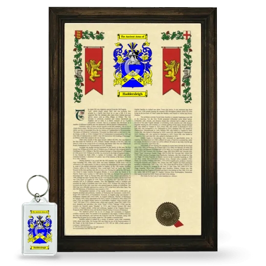Haddersleigh Framed Armorial History and Keychain - Brown