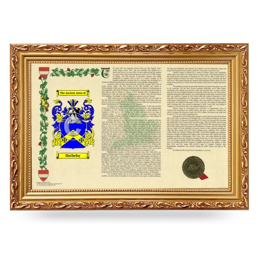 Hathelsy Armorial Landscape Framed - Gold