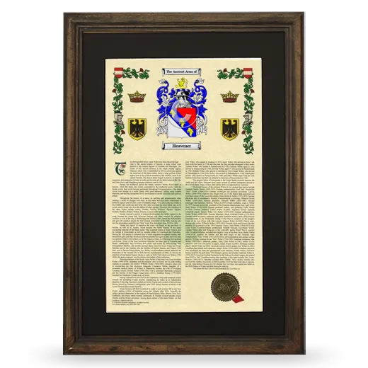 Heavener Deluxe Armorial Framed - Brown