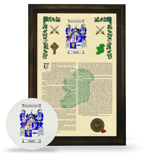 Hagins Framed Armorial History and Mouse Pad - Brown