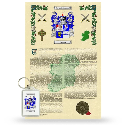 Hagon Armorial History and Keychain Package