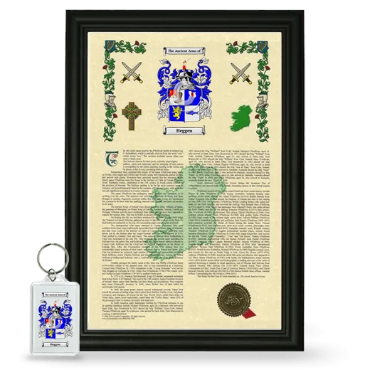 Heggen Framed Armorial History and Keychain - Black