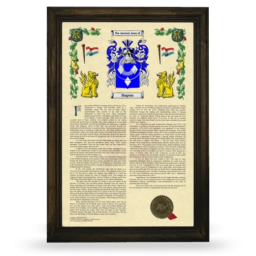 Hagens Armorial History Framed - Brown