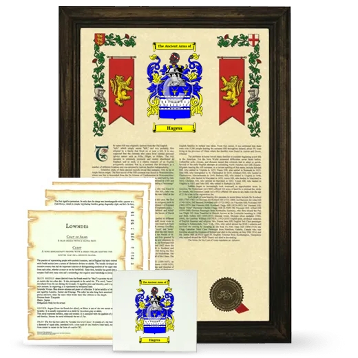 Hagess Framed Armorial, Symbolism and Large Tile - Brown