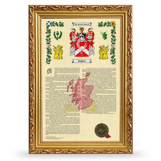 Halpert Armorial History Framed - Gold