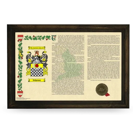 Helpenay Armorial Landscape Framed - Brown