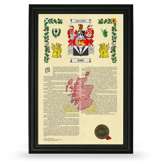 Halkit Armorial History Framed - Black