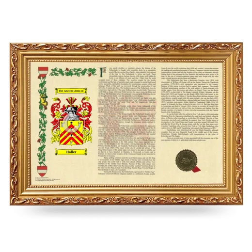 Haller Armorial Landscape Framed - Gold