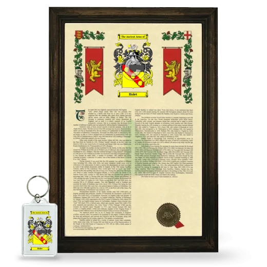 Holet Framed Armorial History and Keychain - Brown