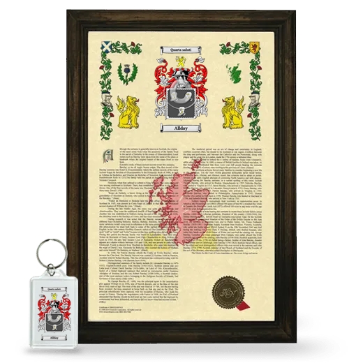 Allday Framed Armorial History and Keychain - Brown