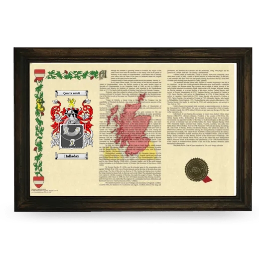 Halladay Armorial Landscape Framed - Brown