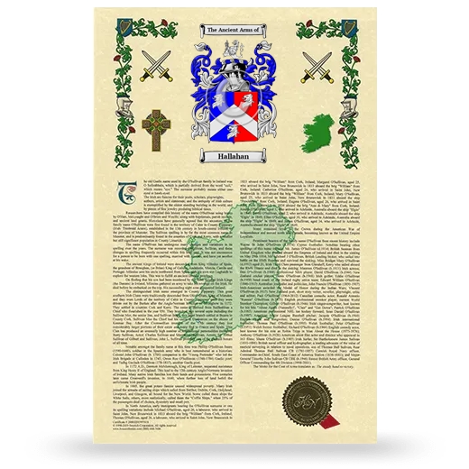 Hallahan Armorial History with Coat of Arms