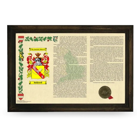 Hallywell Armorial Landscape Framed - Brown