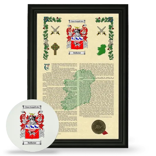 Hallorint Framed Armorial History and Mouse Pad - Black