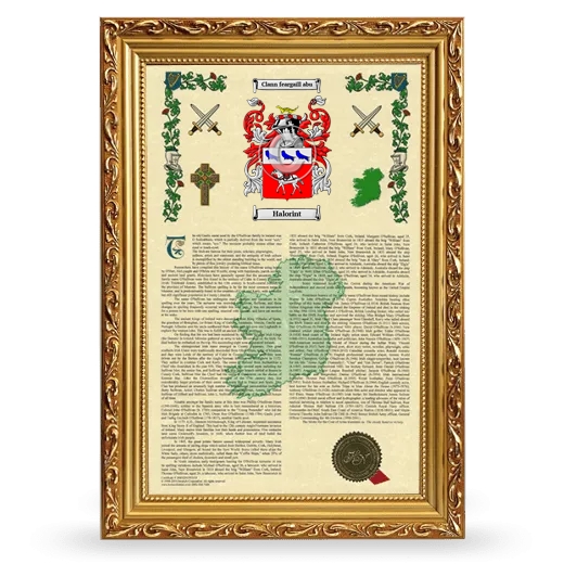 Halorint Armorial History Framed - Gold