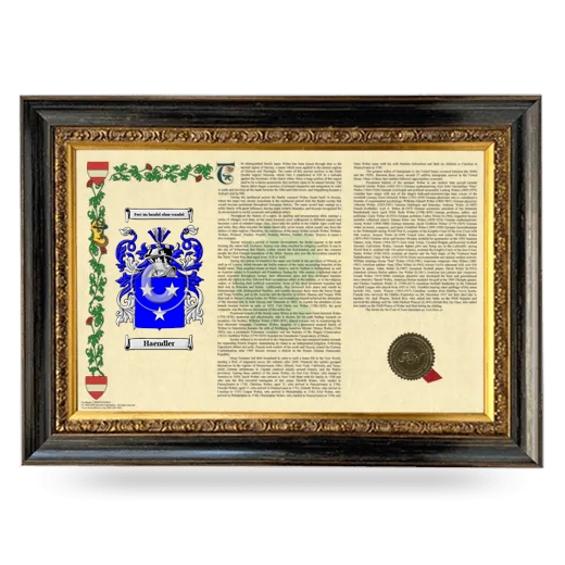 Haendler Armorial Landscape Framed - Heirloom