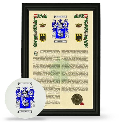 Haneman Framed Armorial History and Mouse Pad - Black