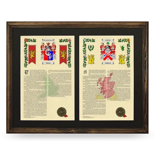 Double Armorial History Framed- Brown