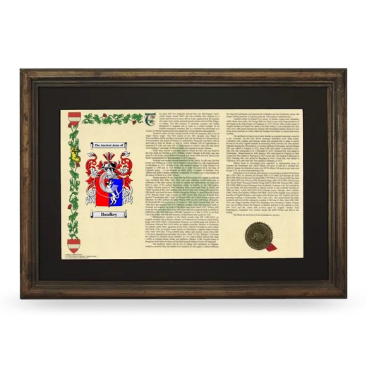 Handkey Deluxe Armorial Landscape Framed - Brown