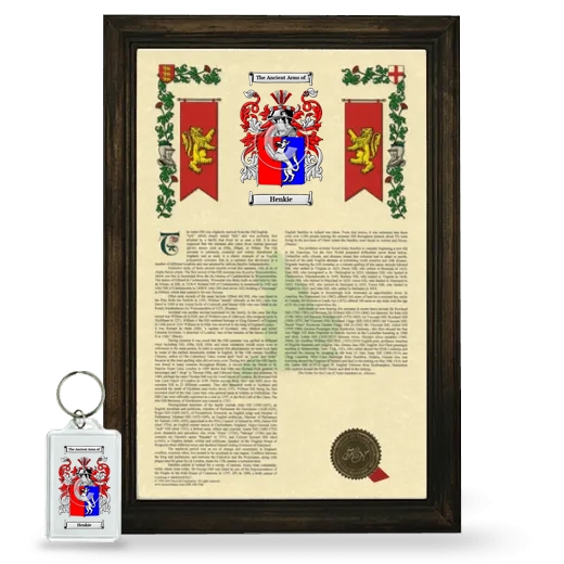 Henkie Framed Armorial History and Keychain - Brown