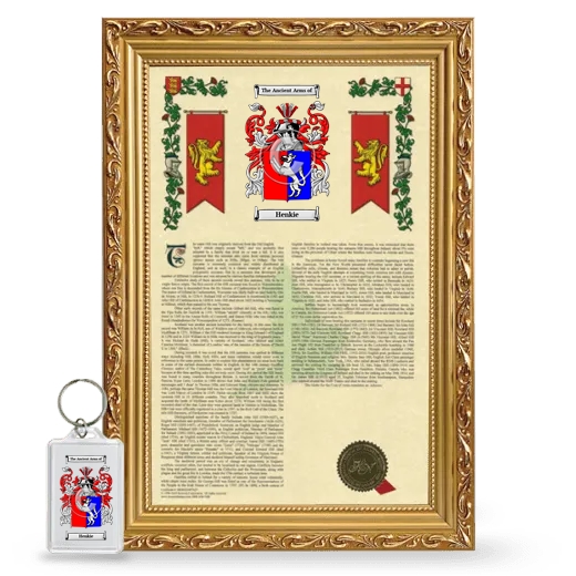 Henkie Framed Armorial History and Keychain - Gold