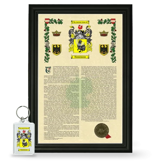 Hannemann Framed Armorial History and Keychain - Black