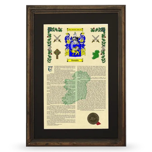 Hanophy Deluxe Armorial Framed - Brown