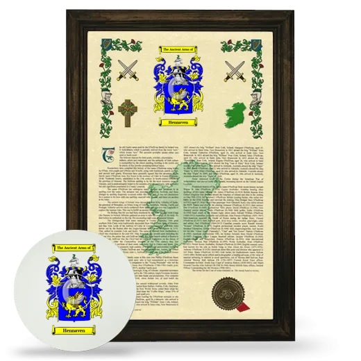 Hennaven Framed Armorial History and Mouse Pad - Brown