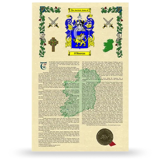 O'Hanvyn Armorial History with Coat of Arms